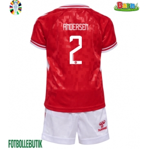 Danmark Joachim Andersen #2 Hemmaställ Barn EM 2024 Kortärmad (+ Korta byxor)